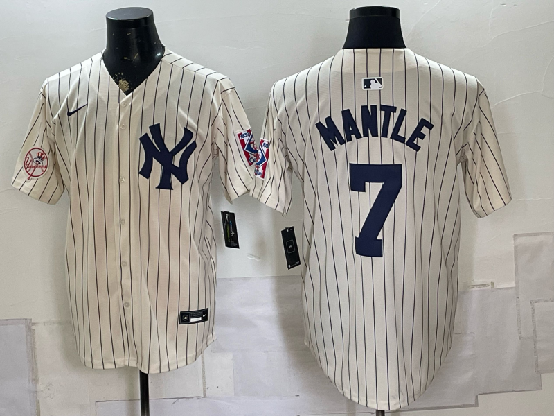 Men 2026 New York Yankees #7 Mantle white Nike MLB Jersey 0809002->chicago cubs->MLB Jersey